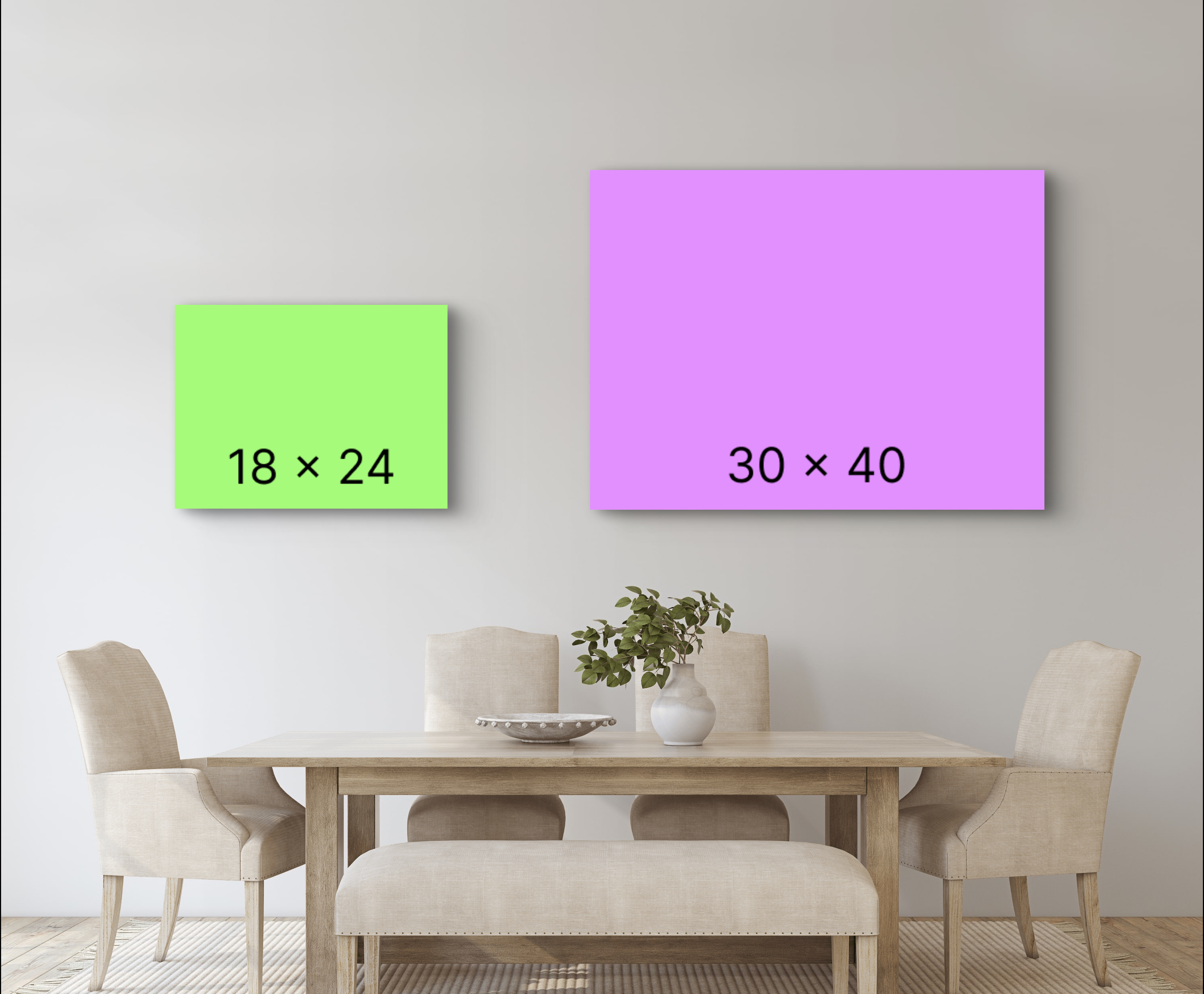 image of the two sizes of canvases available